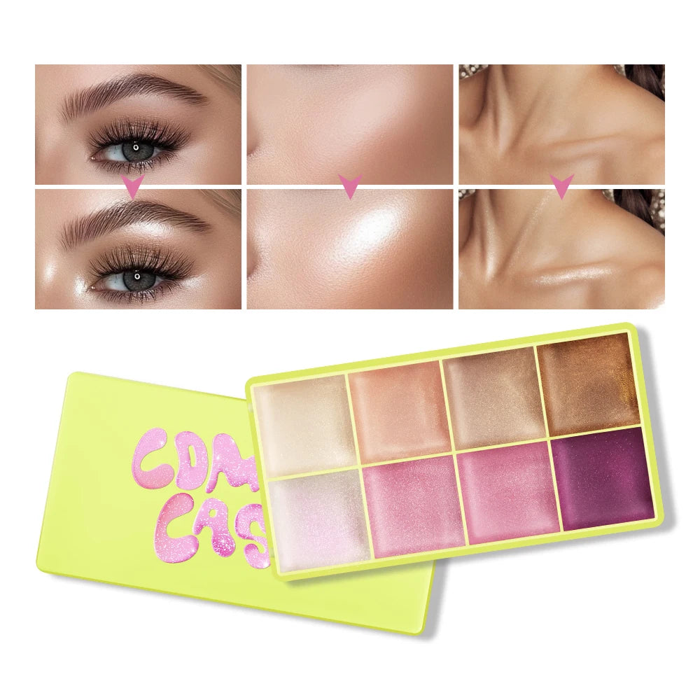 8-Color Cream Highlighter and Contour Palette - 1