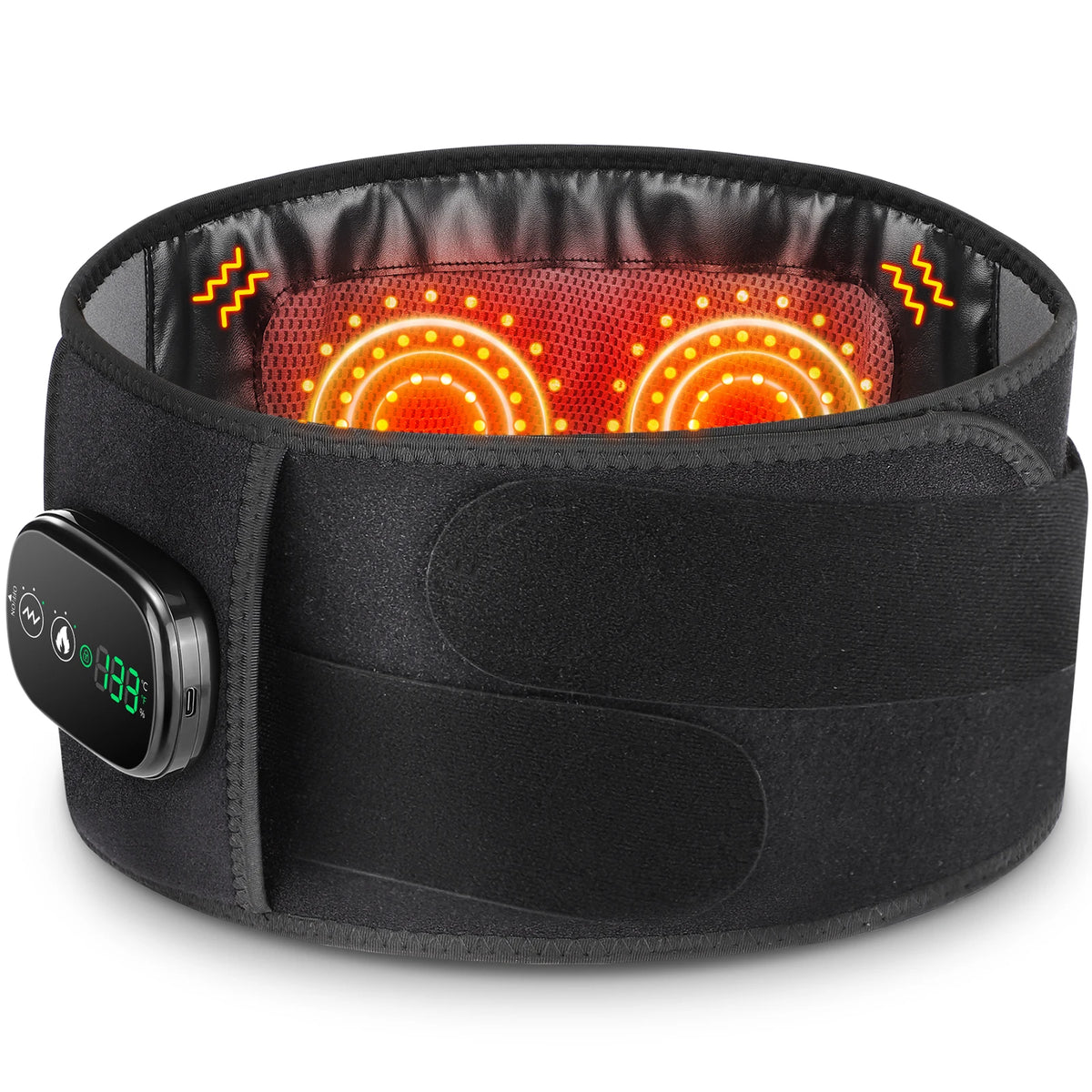 Cordless Heated Vibration Back Massage Belt for Waist Relief