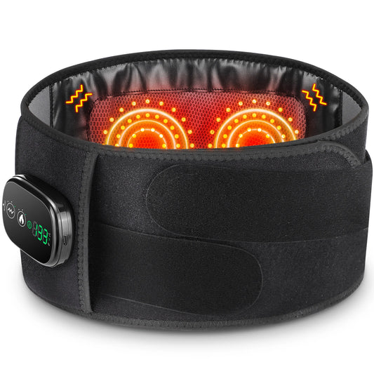 Cordless Lower Back Massager Belt with Heat and Red Light Therapy