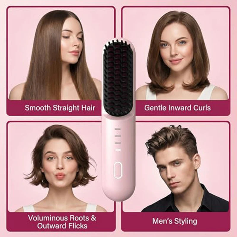 Fast Heating Cordless Hair Straightening Brush - 4