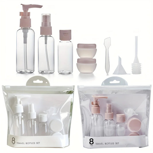 8-Piece Portable Travel Refillable Bottle Set