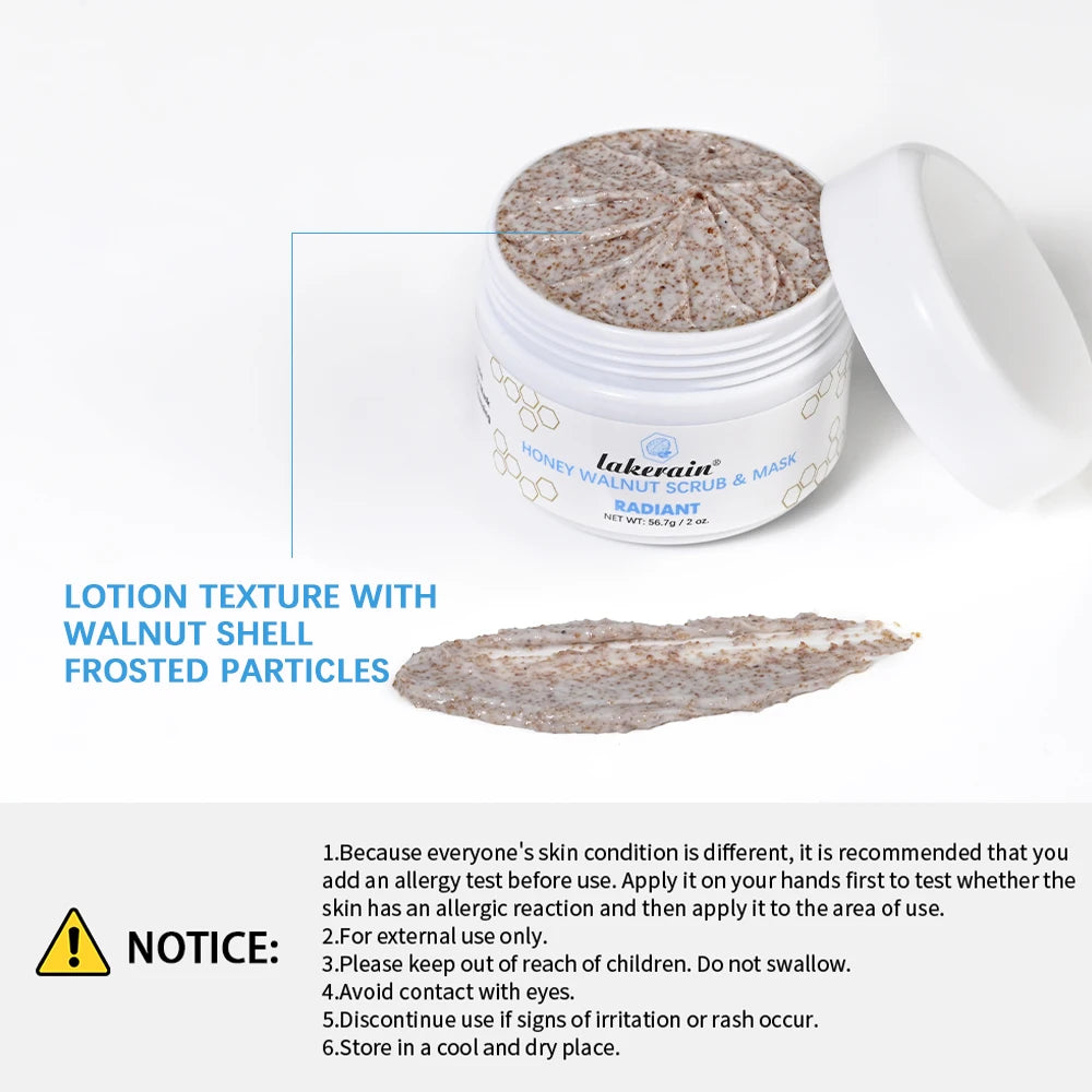 Honey Walnut Exfoliating Facial Scrub and Moisturizing Mask