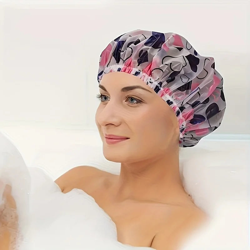Adjustable Waterproof Shower Cap for Hair Protection - 5