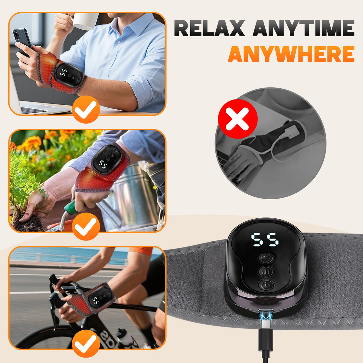 Cordless Vibration Ankle and Wrist Massage Wrap