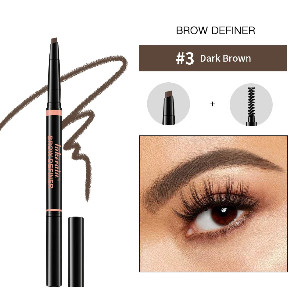 Waterproof Triangular Tip Eyebrow Pencil with Grooming Brush - 24