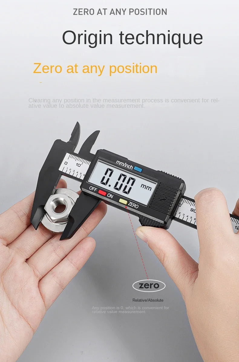 Digital Caliper Measuring Tool Carbon Fiber Vernier Gauge Micrometer - 14