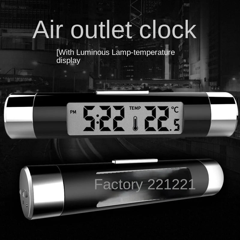 Digital Car Air Vent Clock and Thermometer with LED Backlight - 6