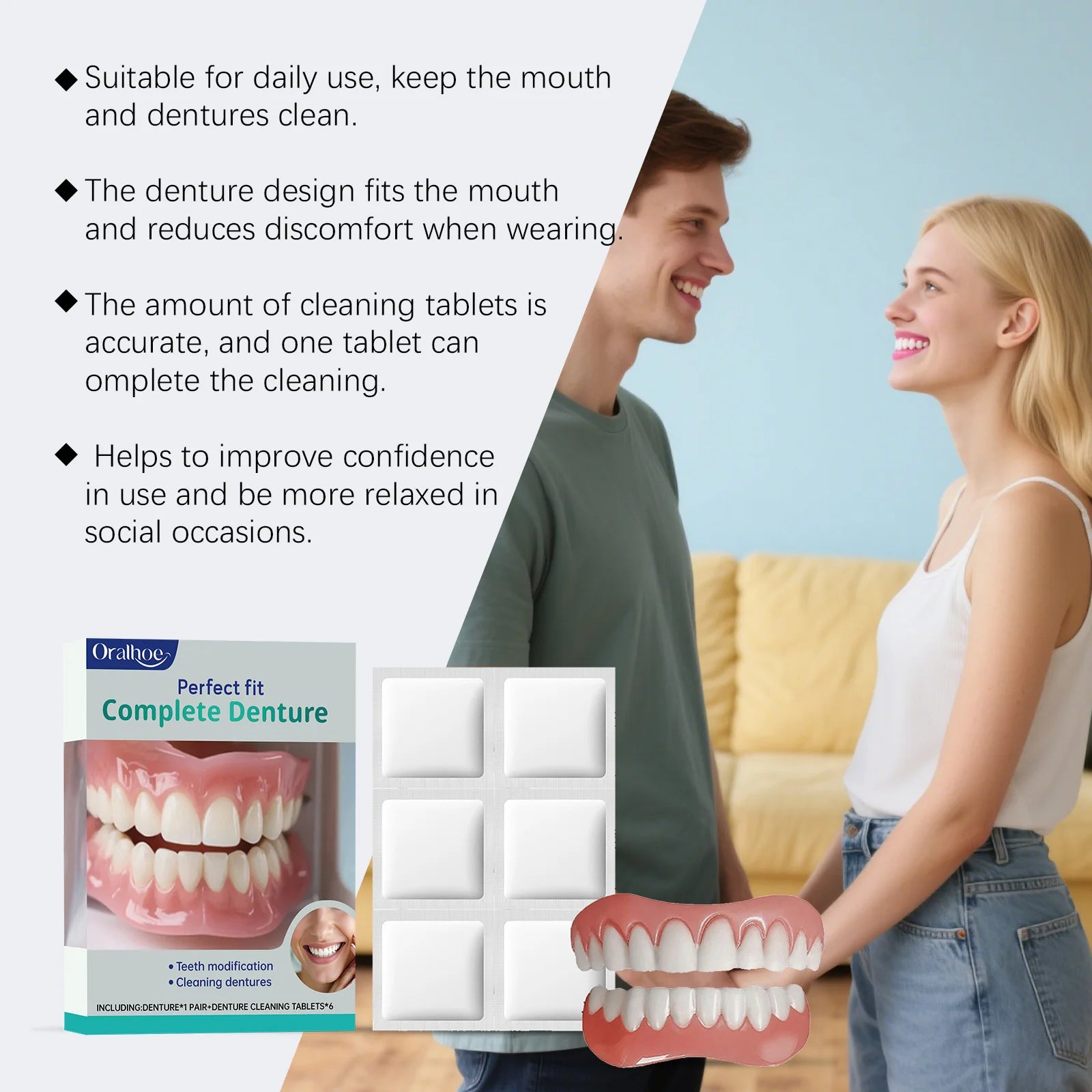 Cosmetic Denture Kit for Covering Missing or Stained Teeth - 11