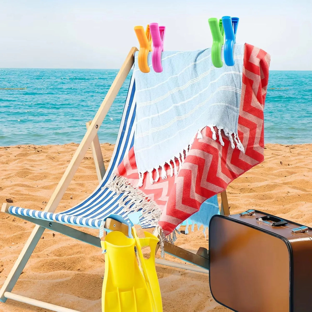 Heavy-Duty Beach Towel Clips for Pool Chairs and Cruises