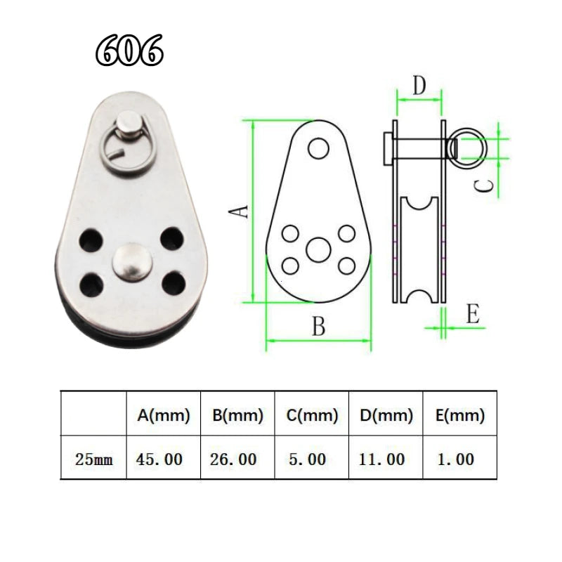Stainless Steel Single Rope Pulley Block - 13