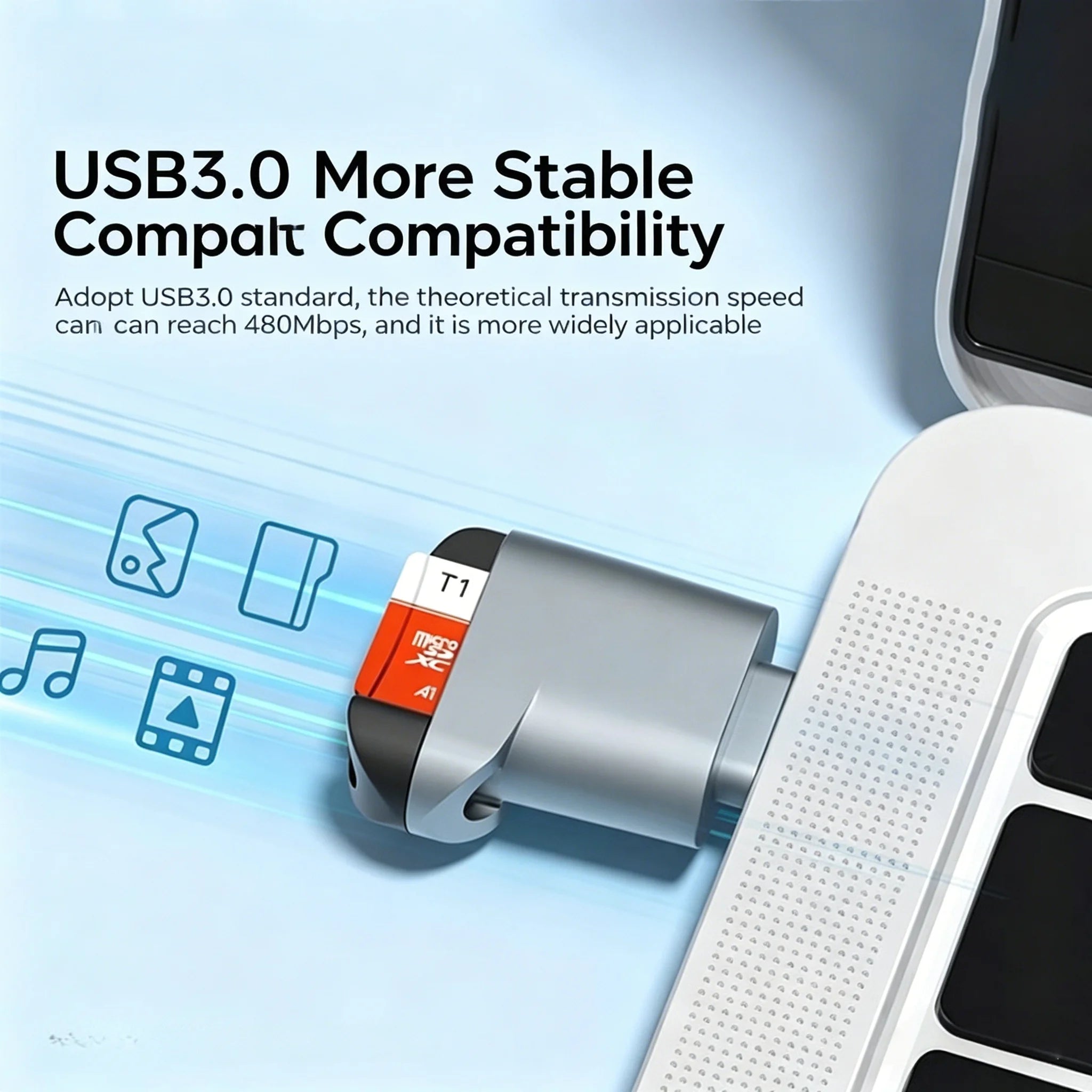 Compact USB-C External TF Memory Card Reader for Smartphones and Laptops - 3