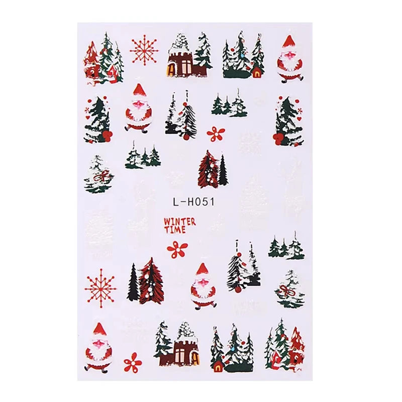 3D Christmas Cartoon Self-Adhesive Nail Art Decal Stickers