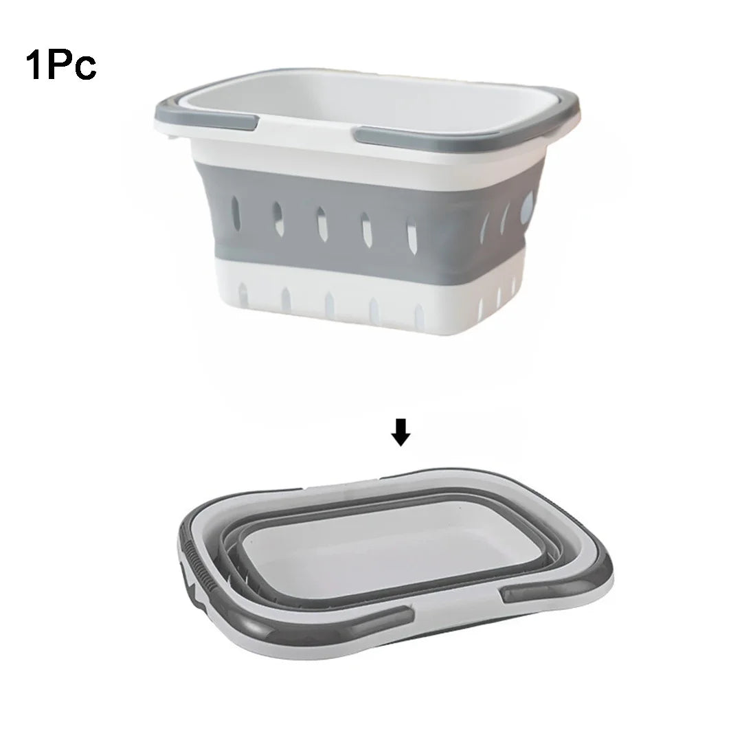 Collapsible Portable Storage Basket with Handles