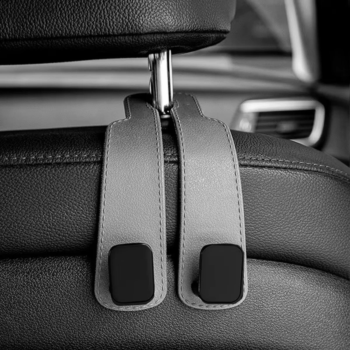 Leather Car Seat Headrest Organizer Hooks