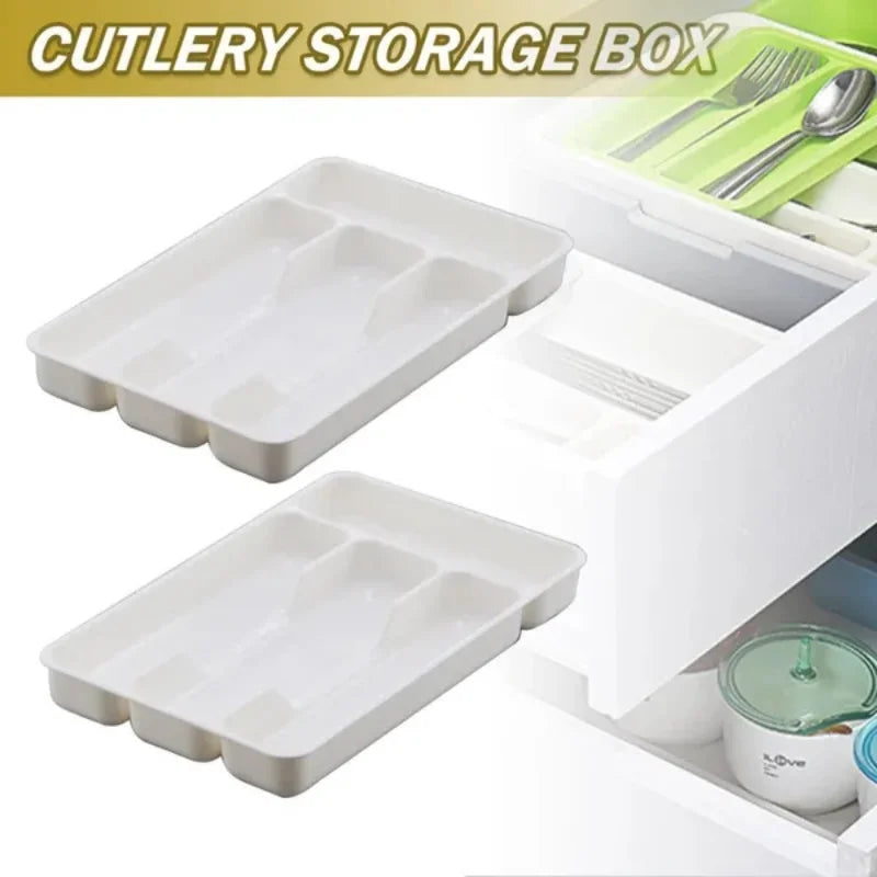 Compact Drawer Cutlery Organizer for Kitchen Utensils - 1