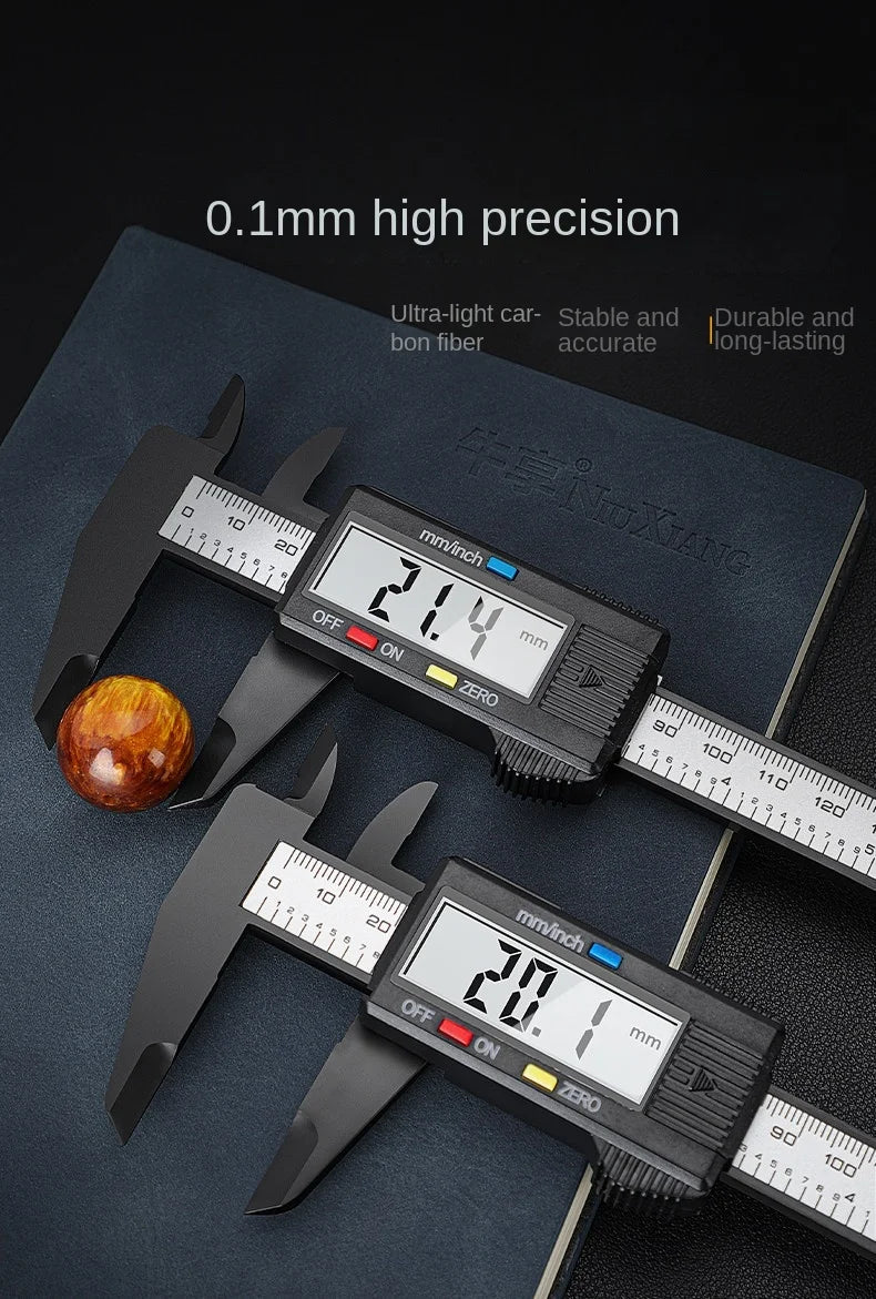 Digital Caliper Measuring Tool Carbon Fiber Vernier Gauge Micrometer
