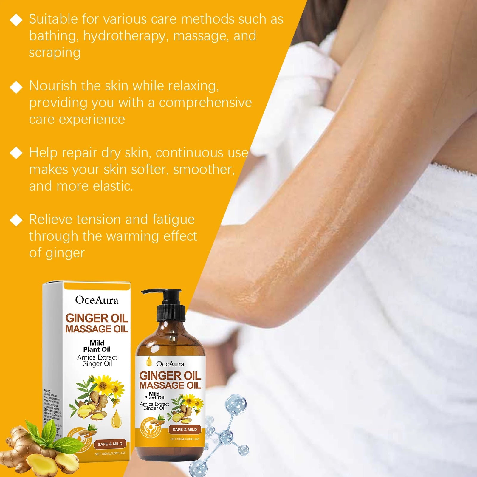 Ginger Essential Oil for Muscle Relief and Skin Hydration - 15