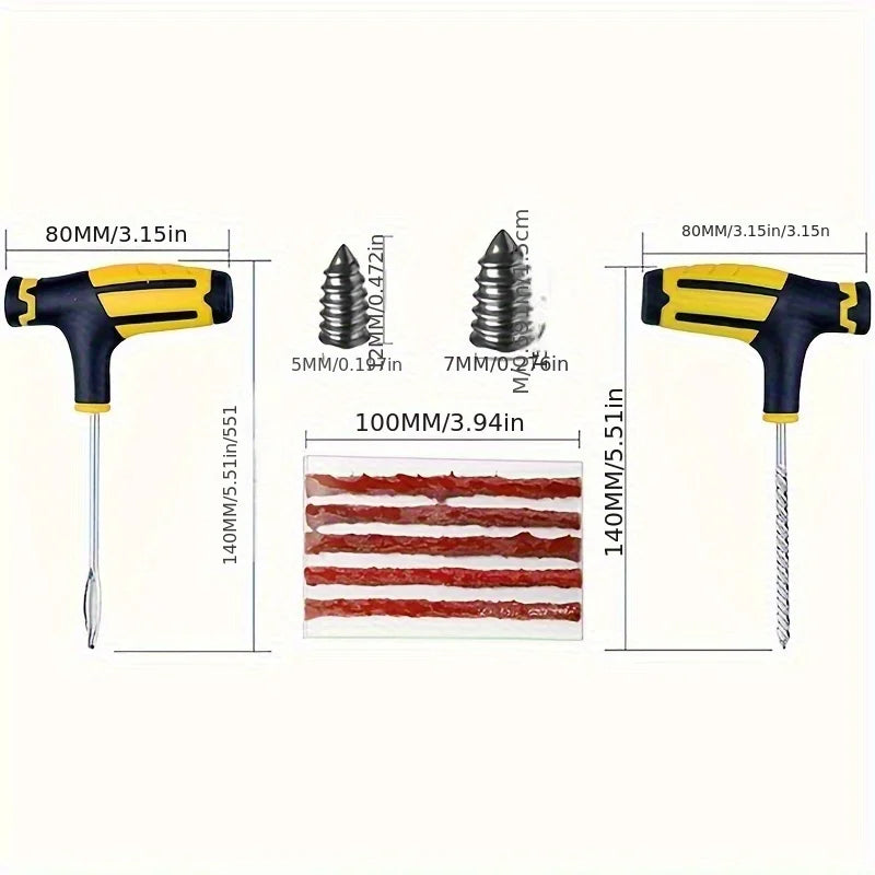 Emergency Car Tire Repair Kit for Quick Flat Fixes