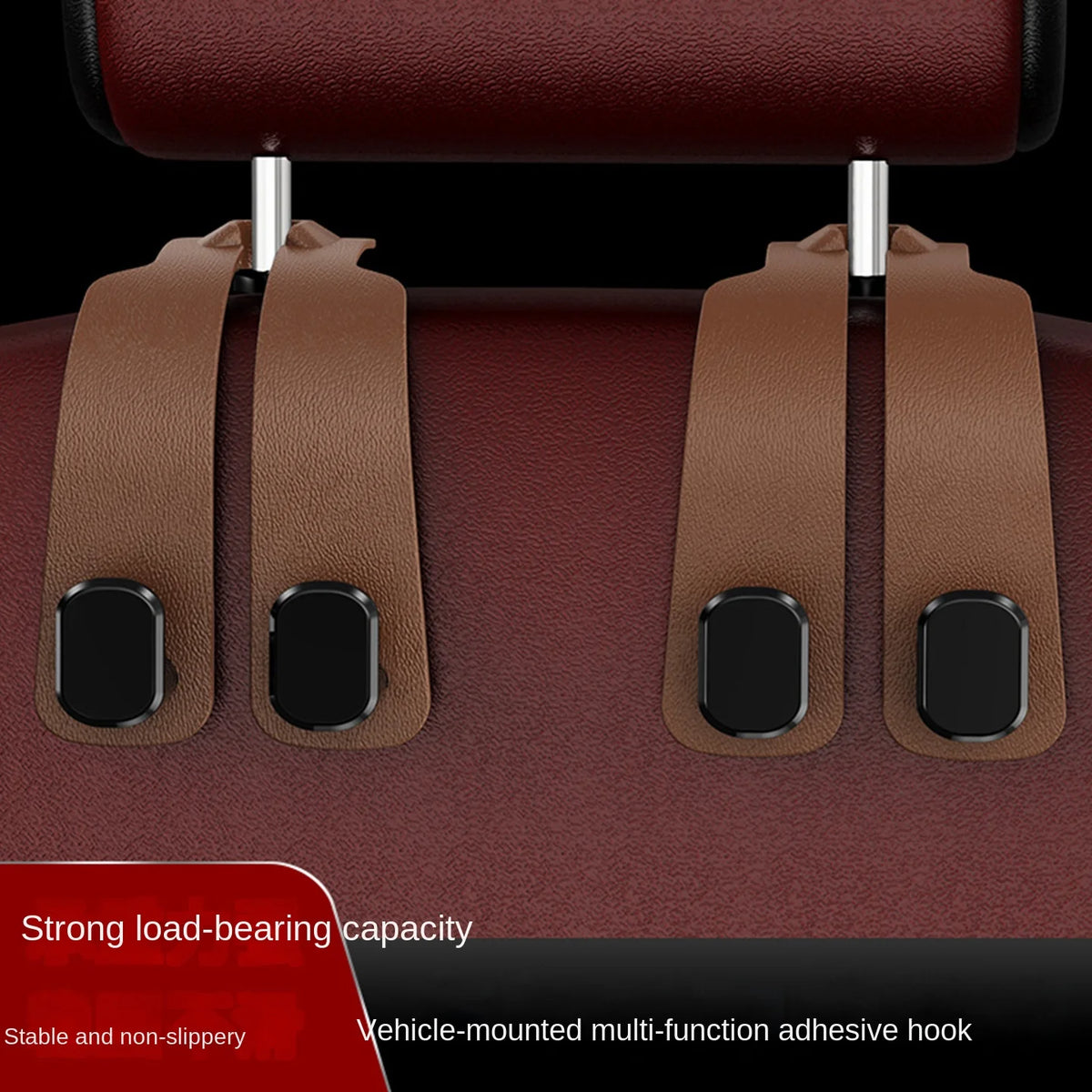 Hidden Car Seat Back Double Hooks for Storage