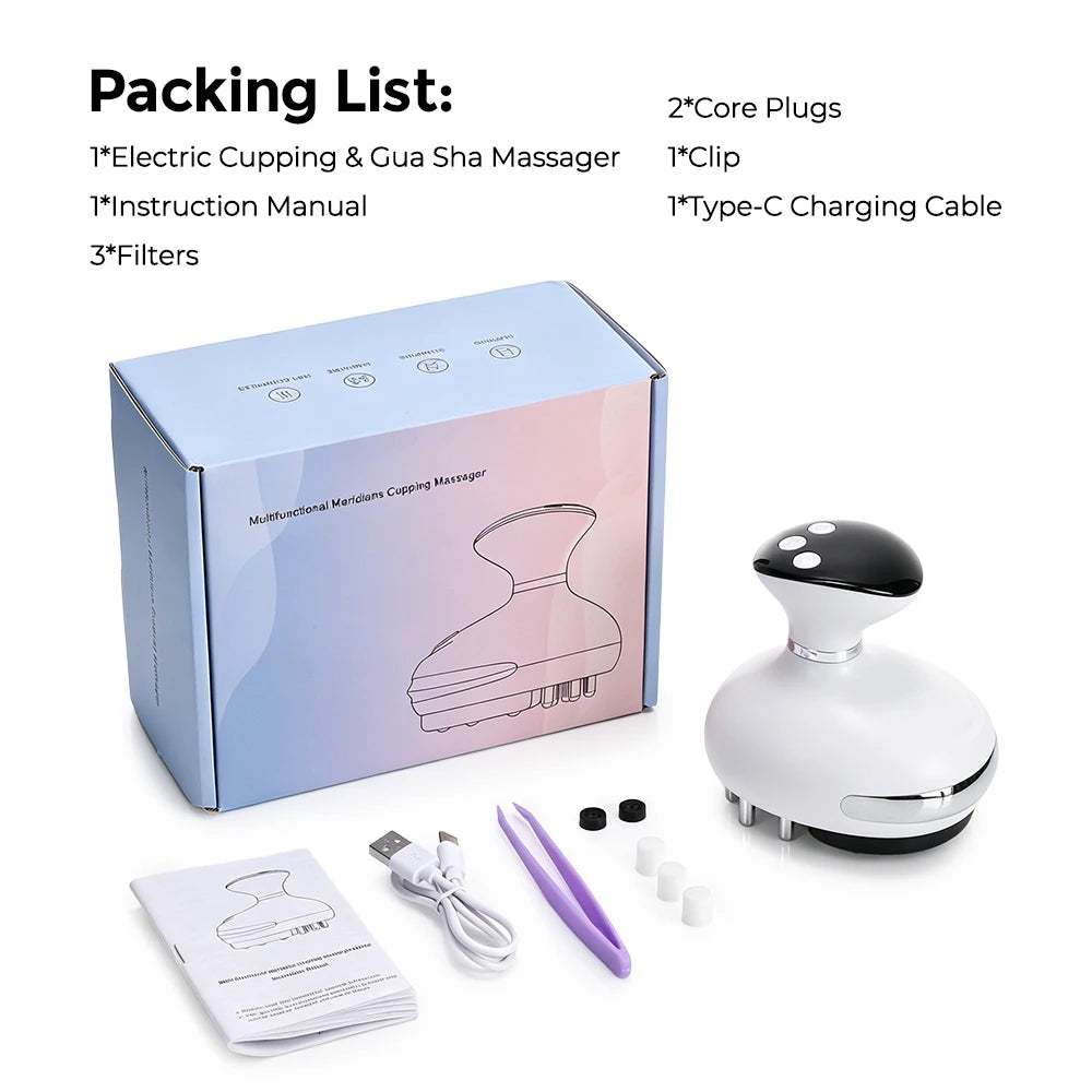 Electric Cupping and Gua Sha Massage Device with Red Light Therapy - 15