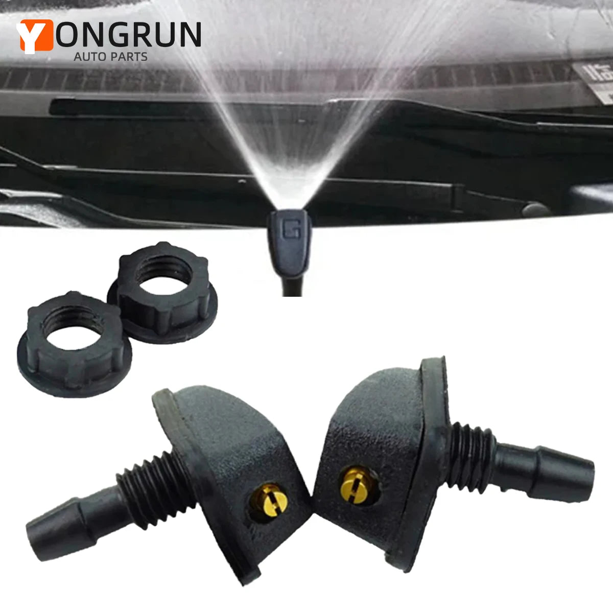 Universal Adjustable Car Windshield Washer Wiper Nozzle Spray Kit - 1