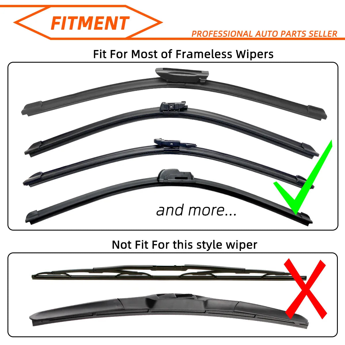 Universal Car Windshield Wiper Blade Rubber Refill Strips 6-Pack