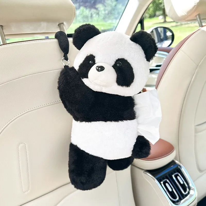 Cute Cartoon Plush Car Tissue Holder Hanging Organizer - 27