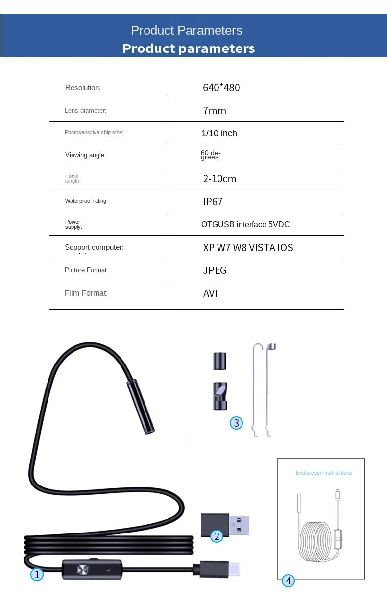 HD Waterproof Inspection Endoscope Camera for Android and PC - 25