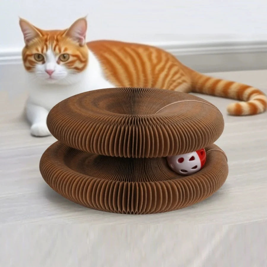 Interactive Foldable Cat Scratching Board with Play Ball - 13