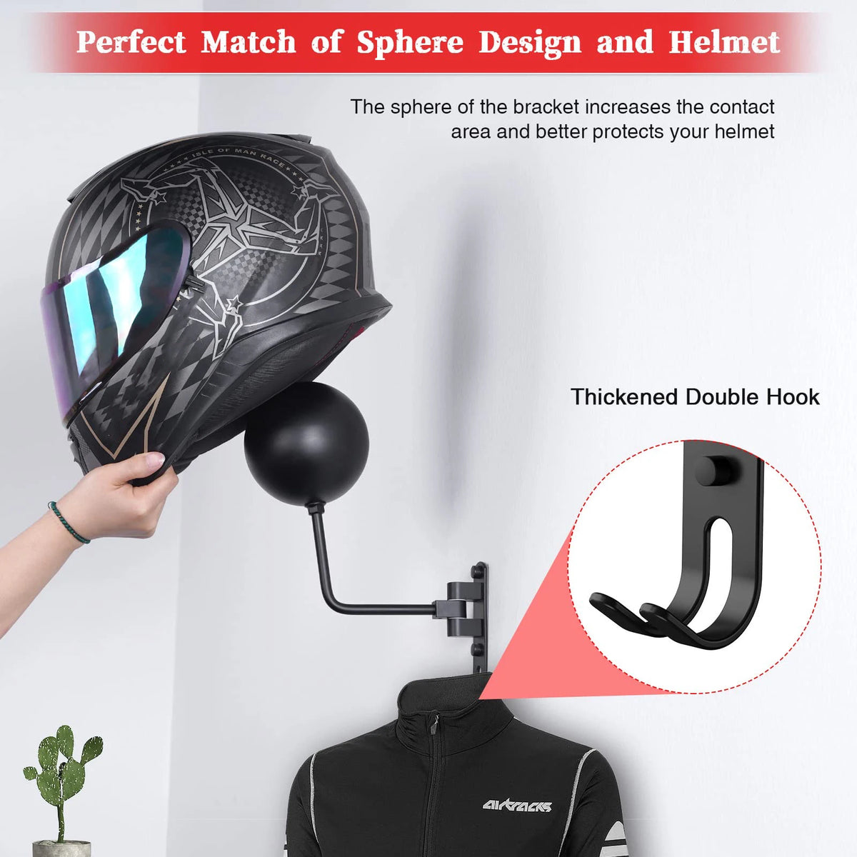 Rotating Wall Mount Helmet and Gear Rack