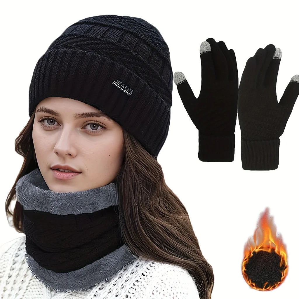 Women's Winter Thermal Hat, Scarf, and Glove Set - 8