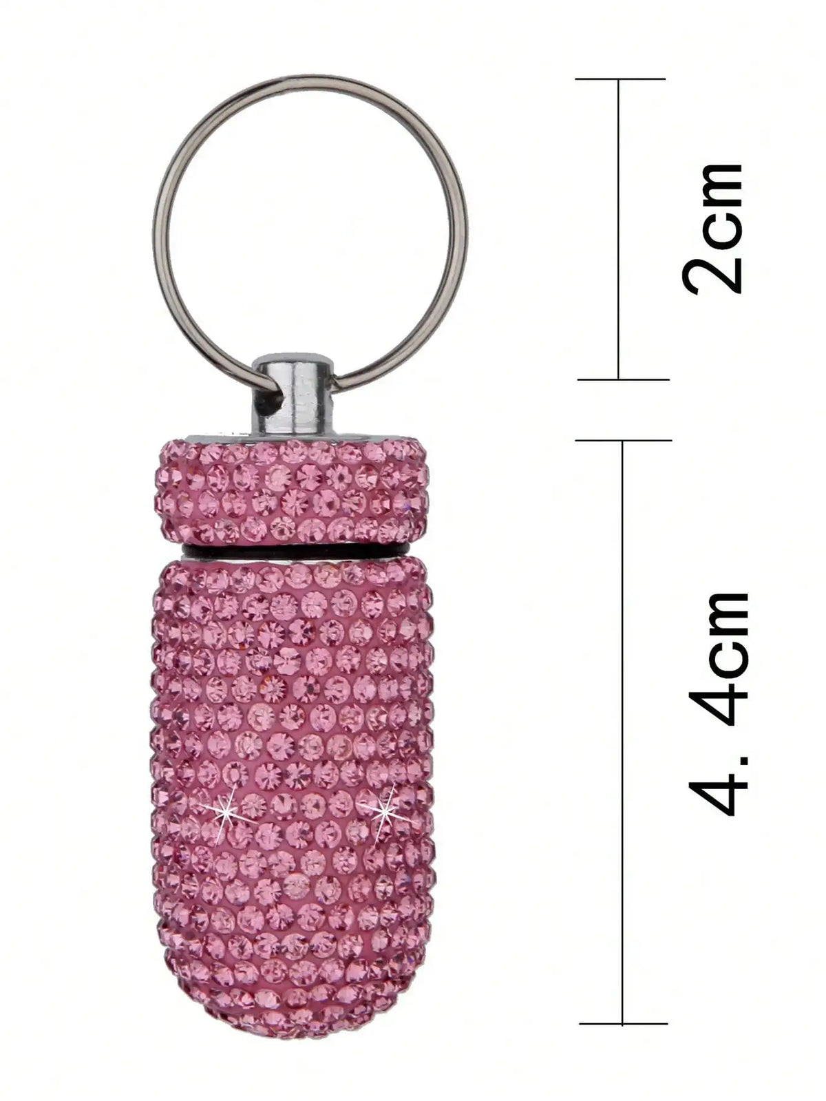 Waterproof Rhinestone Keychain Pill Holder Case