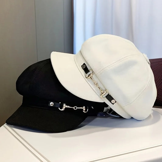Women's Lightweight Newsboy Cap Adjustable Metal Buckle Hat