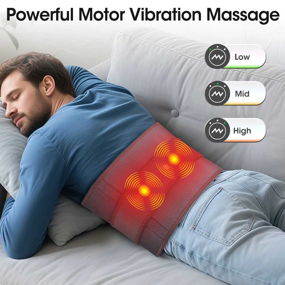 Heated Vibrating Waist Massage Belt for Back Pain Relief - 8