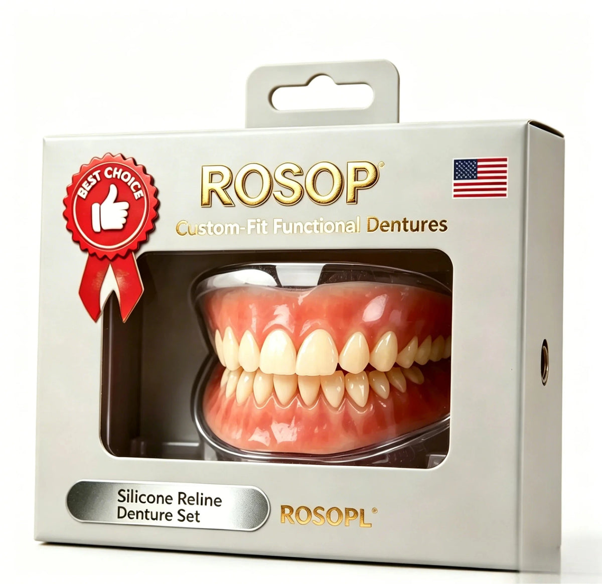 Comfort Fit Silicone Denture Set for Men and Women