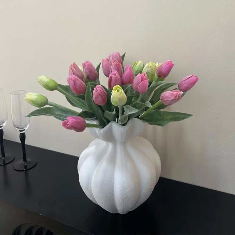 10Pcs Artificial Tulip Bouquet Realistic Faux Flowers for Home Decor