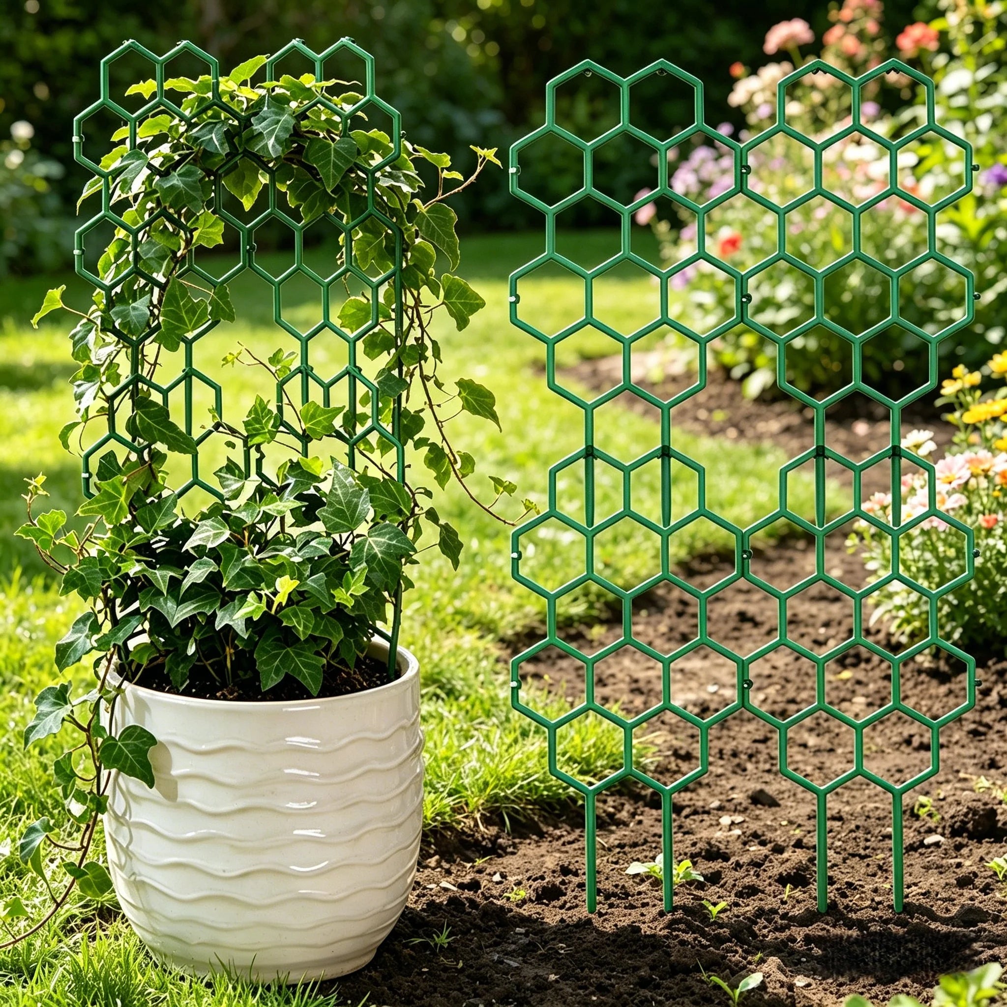 Honeycomb Trellis for Climbing Plants and Flowers - 1
