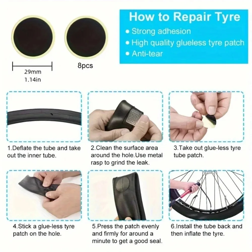 Portable Emergency Bike Tire Repair Kit with Pump - 3