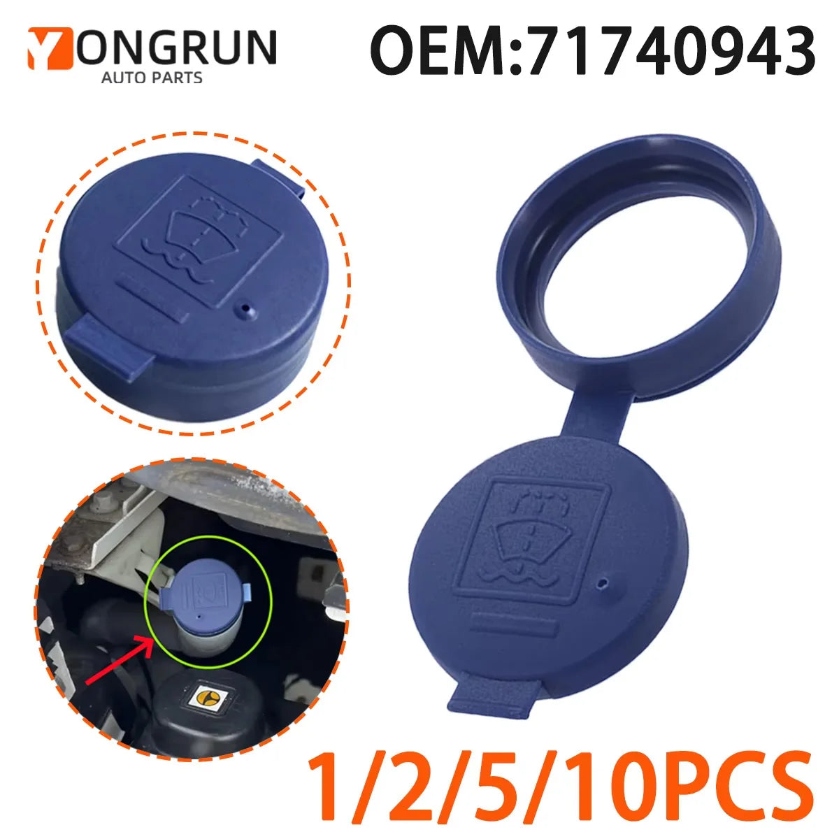 Windshield Washer Fluid Reservoir Cap for Fiat and Alfa Romeo - 1