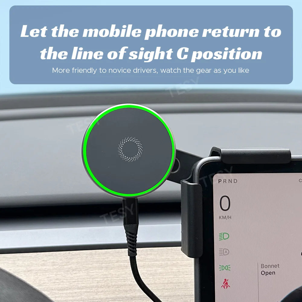 Magnetic Wireless Car Charger Mount for Tesla Screen - 15