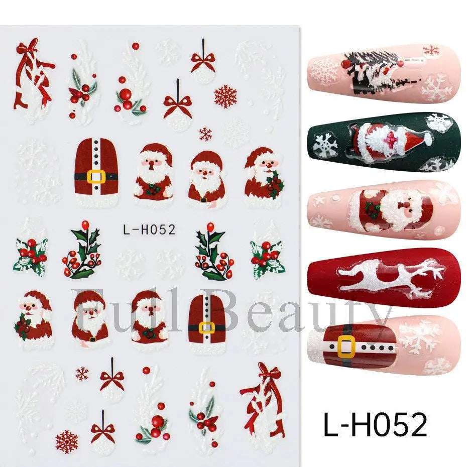 3D Christmas Cartoon Self-Adhesive Nail Art Decal Stickers - 54