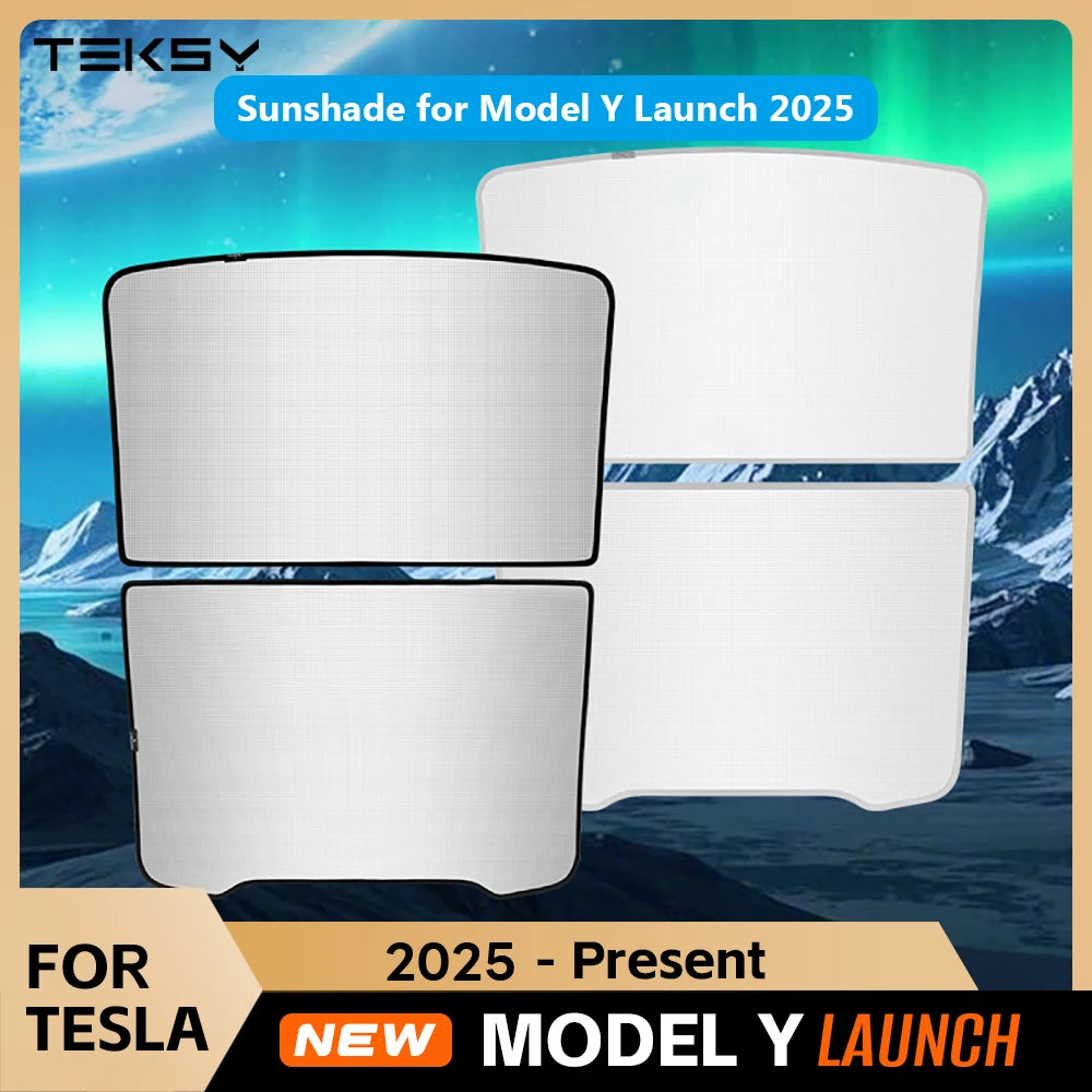 Heat-Insulating Glass Roof Sunshade for 2025 Tesla Model Y