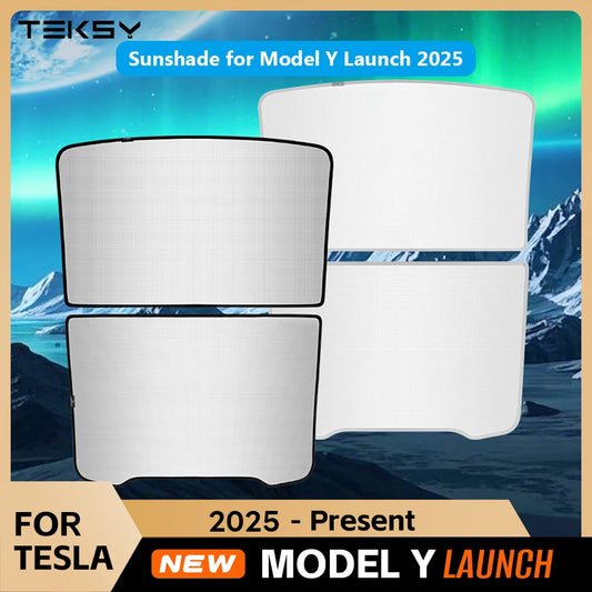 Heat-Insulating Glass Roof Sunshade for 2025 Tesla Model Y