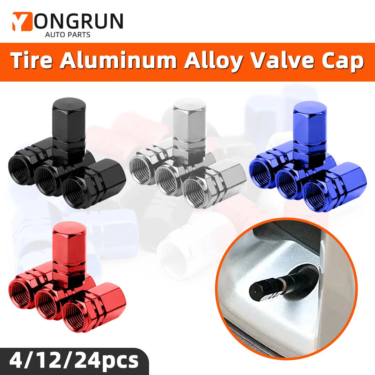 Universal Aluminum Alloy Tire Valve Stem Caps for Vehicles