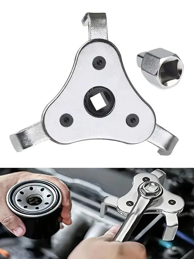 Universal 3-Jaw Adjustable Oil Filter Removal Wrench Tool - 6