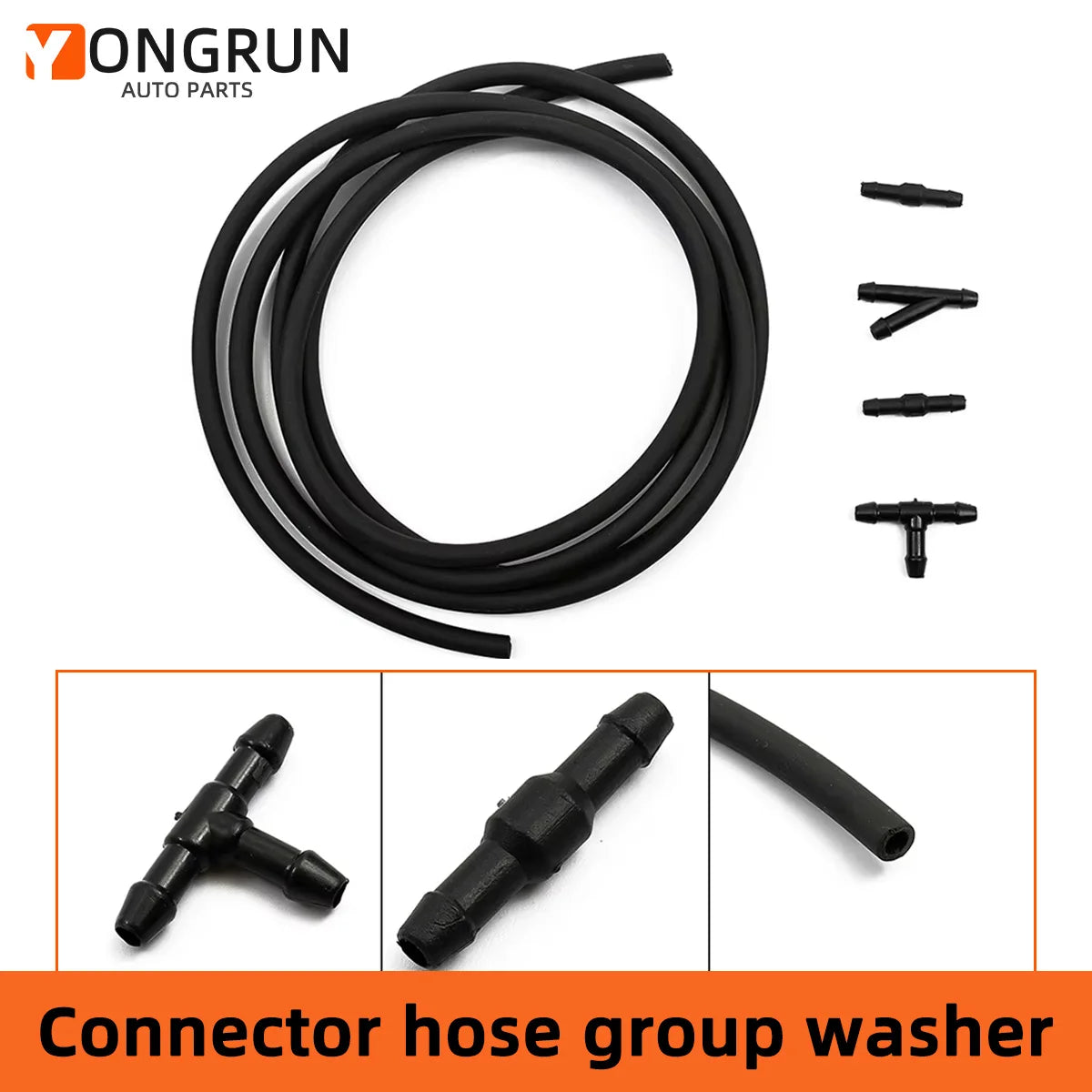 Universal Windshield Washer Hose and Connector Kit - 7
