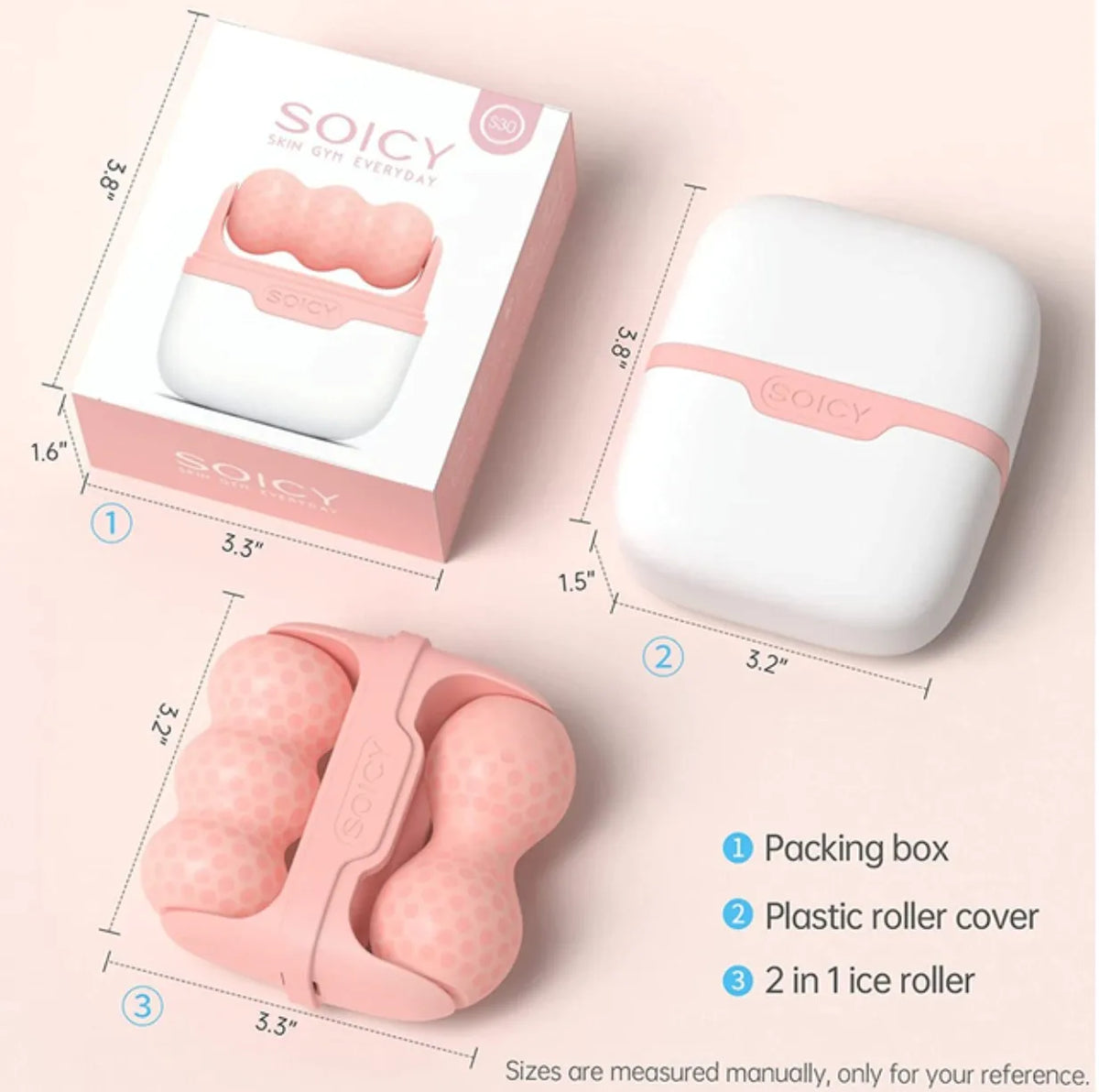 Double Ended Ice Roller for Face and Body Puffiness