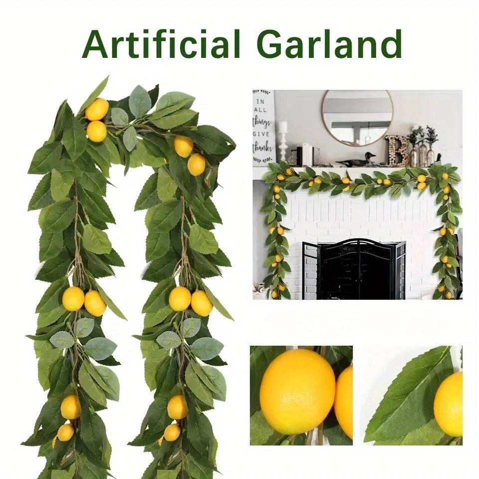 Artificial Lemon and Eucalyptus Garland for Home Decor - 11
