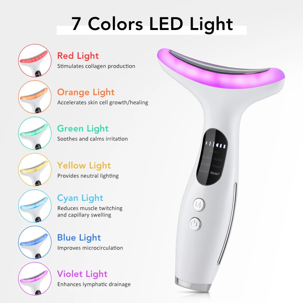 7-Color LED Neck and Face Lifting Beauty Device