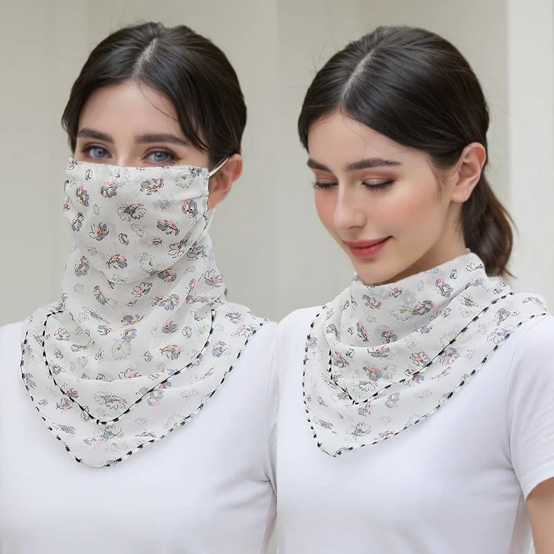 Floral UV Protection Neck Scarf and Face Mask